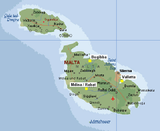 bersichtskarte Malta